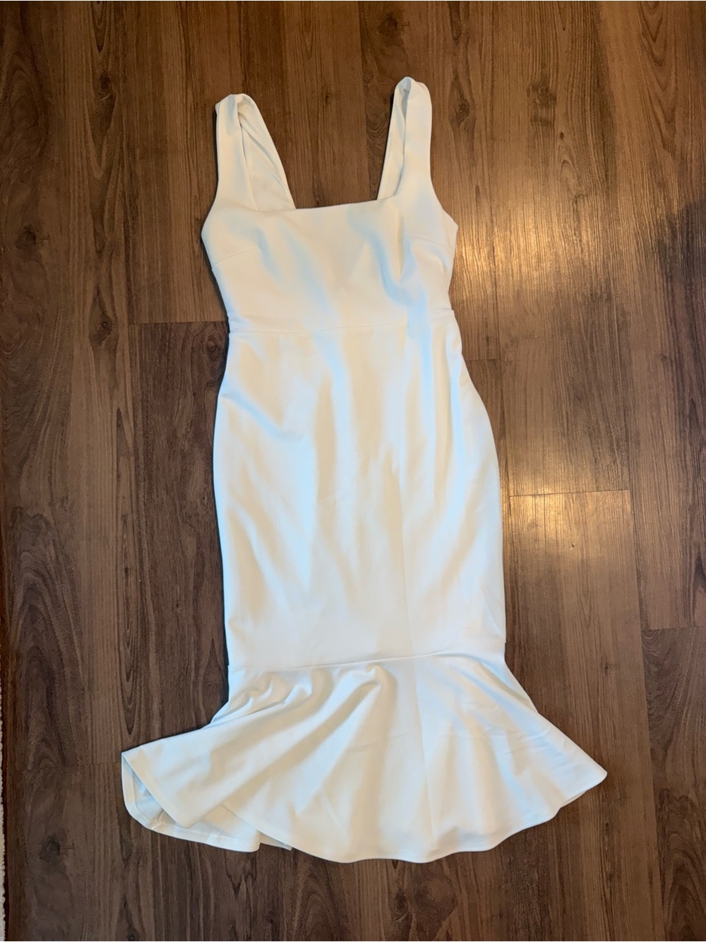 Lulu's Ivory Square Neck Mermaid Midi Dress